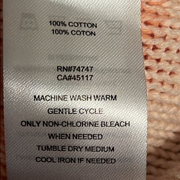 Natural Reflections Cotton Orange Toned Ombre‎ Long Sleeve  Sweater Size L - Picture 13 of 13